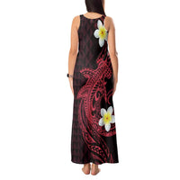 Aloha Hammerhead Shark Tank Maxi Dress Feverish Pink Hawaiian Kakau Tribal Tattoo