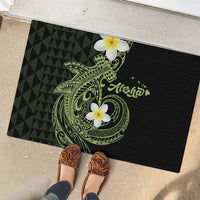 Aloha Hammerhead Shark Rubber Doormat Lime Rickey Hawaiian Kakau Tribal Tattoo