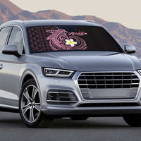 Aloha Hammerhead Shark Auto Sun Shade Vivacious Pink Hawaiian Kakau Tribal Tattoo - Polynesian Pride