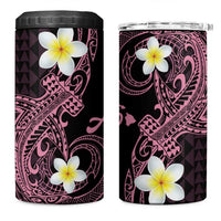 Aloha Hammerhead Shark 4 in 1 Can Cooler Tumbler Vivacious Pink Hawaiian Kakau Tribal Tattoo
