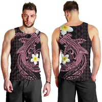 Aloha Hammerhead Shark Men Tank Top Vivacious Pink Hawaiian Kakau Tribal Tattoo