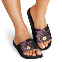 Aloha Hammerhead Shark Slide Sandals Vivacious Pink Hawaiian Kakau Tribal Tattoo - Polynesian Pride