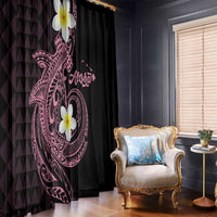 Aloha Hammerhead Shark Window Curtain Vivacious Pink Hawaiian Kakau Tribal Tattoo