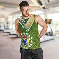 (Custom Text And Number) The Kuki's Cook Islands Rugby Men Tank Top Be Unique Vibe Green LT9 - Polynesian Pride