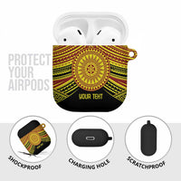 Personalised Tonga Ha apai High School AirPods Case Ngatu Fonulei Pattern - Polynesian Pride