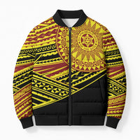 Personalised Tonga Ha apai High School Bomber Puffer Jacket Ngatu Fonulei Pattern - Polynesian Pride