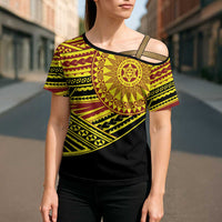 Personalised Tonga Ha apai High School Cross Shoulder Shirt Ngatu Fonulei Pattern - Polynesian Pride