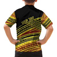 Personalised Tonga Ha apai High School Family Matching Off Shoulder Short Dress and Hawaiian Shirt Ngatu Fonulei Pattern