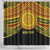 Personalised Tonga Ha apai High School Shower Curtain Ngatu Fonulei Pattern
