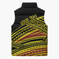 Personalised Tonga Ha apai High School Sleeveless Puffer Jacket Ngatu Fonulei Pattern - Polynesian Pride