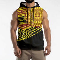 Personalised Tonga Ha apai High School Sleeveless Zip Hoodie Ngatu Fonulei Pattern - Polynesian Pride