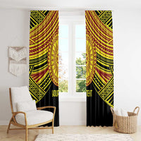 Personalised Tonga Ha apai High School Window Curtain Ngatu Fonulei Pattern