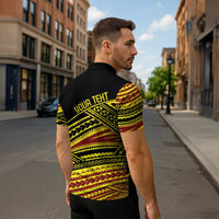 Personalised Tonga Ha apai High School Zipper Polo Shirt Ngatu Fonulei Pattern - Polynesian Pride