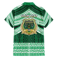 Personalised Tonga Saineha High School Family Matching Off The Shoulder Long Sleeve Dress and Hawaiian Shirt Polynesian Ngatu Tribal LT9 - Polynesian Pride