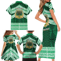 Personalised Tonga Saineha High School Family Matching Short Sleeve Bodycon Dress and Hawaiian Shirt Polynesian Ngatu Tribal LT9 - Polynesian Pride