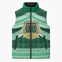 Personalised Tonga Saineha High School Sleeveless Puffer Jacket Polynesian Ngatu Tribal - Polynesian Pride