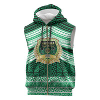 Personalised Tonga Saineha High School Sleeveless Zip Hoodie Polynesian Ngatu Tribal - Polynesian Pride