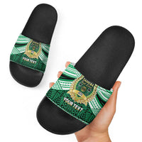 Personalised Tonga Saineha High School Slide Sandals Polynesian Ngatu Tribal - Polynesian Pride