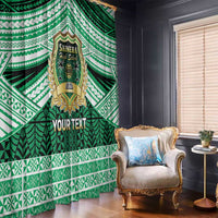 Personalised Tonga Saineha High School Window Curtain Polynesian Ngatu Tribal