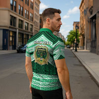 Personalised Tonga Saineha High School Zipper Polo Shirt Polynesian Ngatu Tribal - Polynesian Pride