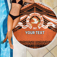 Personalised Tonga Tailulu College Beach Blanket Polynesian Ngatu Tribal