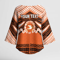 Personalised Tonga Tailulu College Kimono Sleeve Blouse Polynesian Ngatu Tribal - Polynesian Pride
