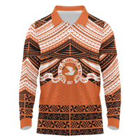 Personalised Tonga Tailulu College Long Sleeve Polo Shirt Polynesian Ngatu Tribal