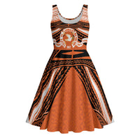 Personalised Tonga Tailulu College Midi Dress Polynesian Ngatu Tribal - Polynesian Pride
