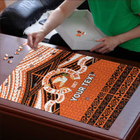 Personalised Tonga Tailulu College Puzzle Polynesian Ngatu Tribal - Polynesian Pride