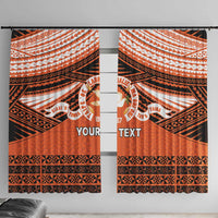 Personalised Tonga Tailulu College Window Curtain Polynesian Ngatu Tribal
