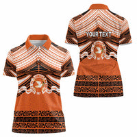 Personalised Tonga Tailulu College Women Polo Shirt Polynesian Ngatu Tribal