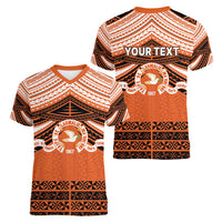 Personalised Tonga Tailulu College Women V-Neck T-Shirt Polynesian Ngatu Tribal