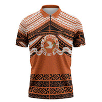 Personalised Tonga Tailulu College Zipper Polo Shirt Polynesian Ngatu Tribal - Polynesian Pride