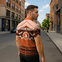 Personalised Tonga Tailulu College Zipper Polo Shirt Polynesian Ngatu Tribal - Polynesian Pride