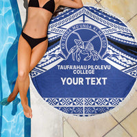 Personalised Tonga Taufa'ahau Pilolevu College Beach Blanket Polynesian Ngatu Tribal