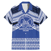 Personalised Tonga Taufa'ahau Pilolevu College Family Matching Mermaid Dress and Hawaiian Shirt Polynesian Ngatu Tribal LT9 Dad's Shirt - Short Sleeve Blue - Polynesian Pride