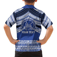 Personalised Tonga Taufa'ahau Pilolevu College Family Matching Off Shoulder Maxi Dress and Hawaiian Shirt Polynesian Ngatu Tribal