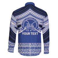 Personalised Tonga Taufa'ahau Pilolevu College Family Matching Off Shoulder Short Dress and Hawaiian Shirt Polynesian Ngatu Tribal