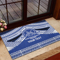 Personalised Tonga Taufa'ahau Pilolevu College Rubber Doormat Polynesian Ngatu Tribal