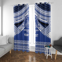 Personalised Tonga Taufa'ahau Pilolevu College Window Curtain Polynesian Ngatu Tribal