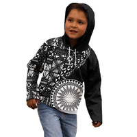 Black Tongan Ngatu Fonulei Pattern Kid Hoodie