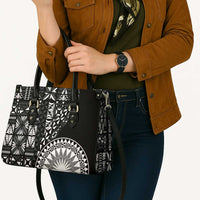 Black Tongan Ngatu Fonulei Pattern Leather Bag - Polynesian Pride