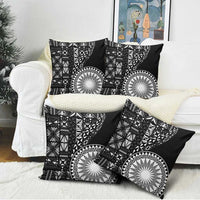 Black Tongan Ngatu Fonulei Pattern Pillow Cover - Polynesian Pride