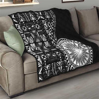 Black Tongan Ngatu Fonulei Pattern Quilt
