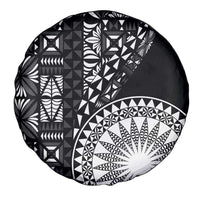 Black Tongan Ngatu Fonulei Pattern Spare Tire Cover