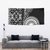 Black Tongan Ngatu Fonulei Pattern Tapestry
