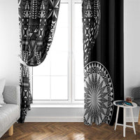 Black Tongan Ngatu Fonulei Pattern Window Curtain