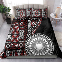 Red Tongan Ngatu Fonulei Pattern Bedding Set