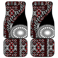 Red Tongan Ngatu Fonulei Pattern Car Mats