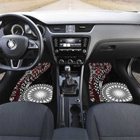 Red Tongan Ngatu Fonulei Pattern Car Mats